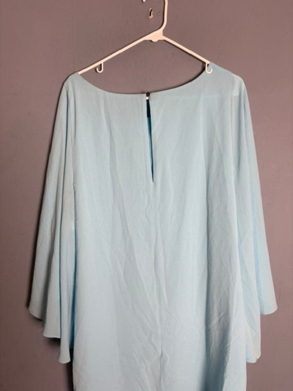 Kensie Womens Light Blue Bell Sleeve Shift Dress Size 12